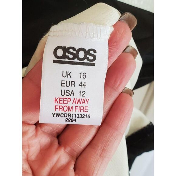 ASOS Curve Womens Dress Black XL Plus Size One Shoulder Cocktail 12 New - Picture 3 of 9